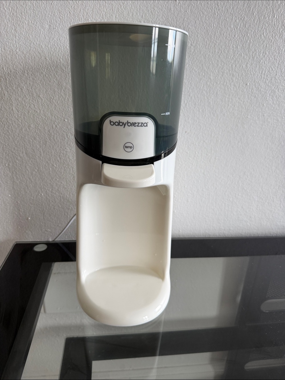 Baby Brezza Water Dispenser in White with Smoke Hopper